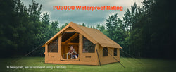VEVOR Inflatable Tents for Camping Easy Setup Blow up Tent with Hand Pump Glamping Tent with Skylight Stove Jack & Mesh Windows